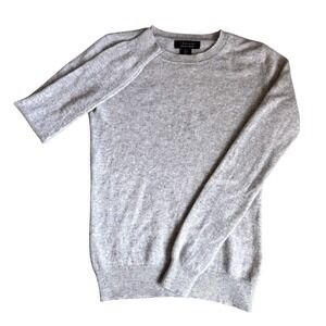 Tahari 100% 2-ply Cashmere Crew Neck Sweater Women's Small Grey